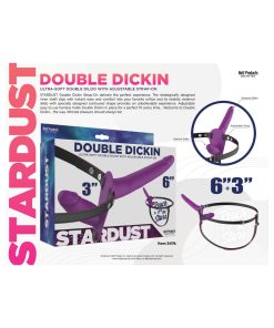 Stardust Double Dickin Dual-Function Strap-On With Harness Silicone Purple