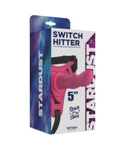 Stardust Switch Hitter Silicone Strap-On Dildo With Harness 5 In. Pink