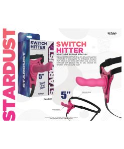 Stardust Switch Hitter Silicone Strap-On Dildo With Harness 5 In. Pink