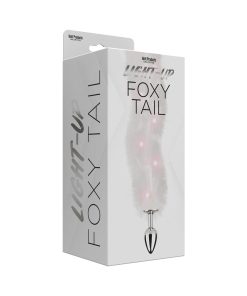 Foxy Tail Light Up Faux Fur Butt Plug With Multicolored Light Pattern White
