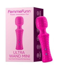 Femmefunn Ultra Wand Mini Rechargeable Flexible Textured Silicone Vibrator Pink