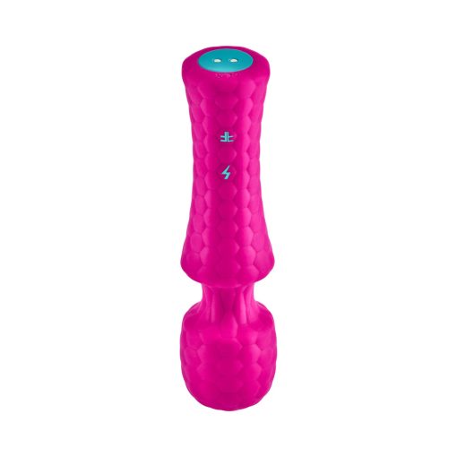 Femmefunn Ultra Wand Mini Rechargeable Flexible Textured Silicone Vibrator Pink - Image 4