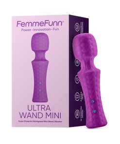 Femmefunn Ultra Wand Mini Rechargeable Flexible Textured Silicone Vibrator Purple