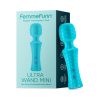 Femmefunn Ultra Wand Mini Rechargeable Flexible Textured Silicone Vibrator Turquoise