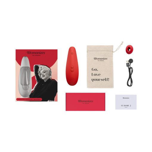 Womanizer X Marilyn Monroe Classic 2 Special Edition Pleasure Air Clitoral Stimulator Vivid Red - Image 10