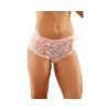 Magnolia Crotchless Lace Boyshort With Lace-Up Panel Details Light Pink S/M