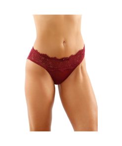 Ivy Lace Bikini Panty With Lattice Cut-Out Back Garnet L/Xl