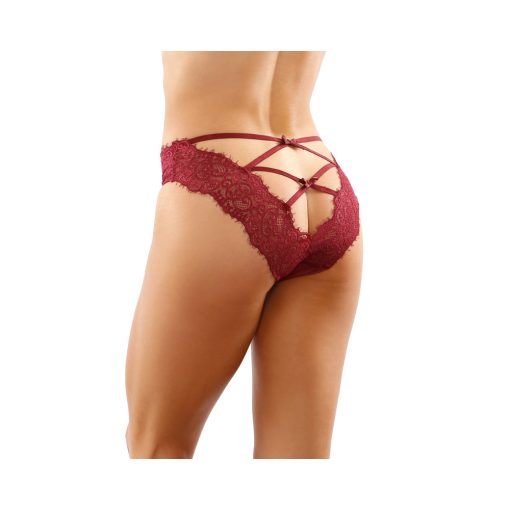 Ivy Lace Bikini Panty With Lattice Cut-Out Back Garnet L/Xl - Image 2