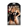 Vixen Dirty Little Secret Wetlook Cut-Out Cup Teddy Black L/Xl