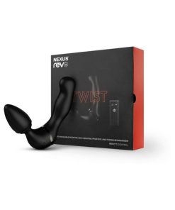 Nexus Revo Twist Waterproof Remote Control Interchangeable Rotating And Vibrating Massager Black