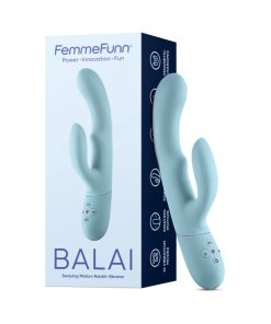 Femmefunn Balai Rechargeable Silicone Swaying Motion Dual Stimulation Vibrator Light Blue