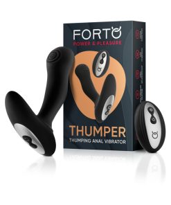 Forto Thumper Rechargeable Remote-Controlled Silicone Thumping Anal Vibrator Black