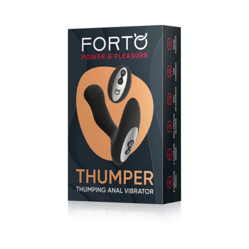 Forto Thumper Rechargeable Remote-Controlled Silicone Thumping Anal Vibrator Black - Image 2