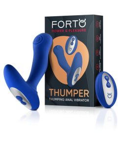 Forto Thumper Rechargeable Remote-Controlled Silicone Thumping Anal Vibrator Blue