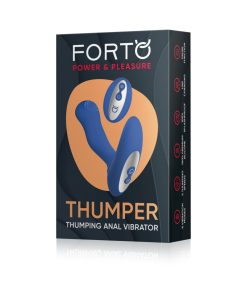 Forto Thumper Rechargeable Remote-Controlled Silicone Thumping Anal Vibrator Blue