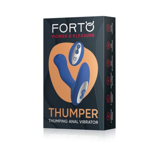 Forto Thumper Rechargeable Remote-Controlled Silicone Thumping Anal Vibrator Blue - Image 2