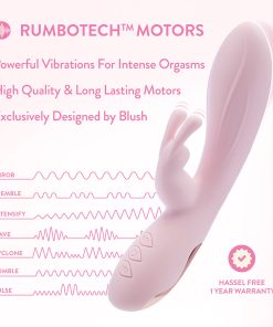 Blush Morgan Rabbit Vibrator – Dual Motor RumboTech Vibe (Pink, Splashproof)