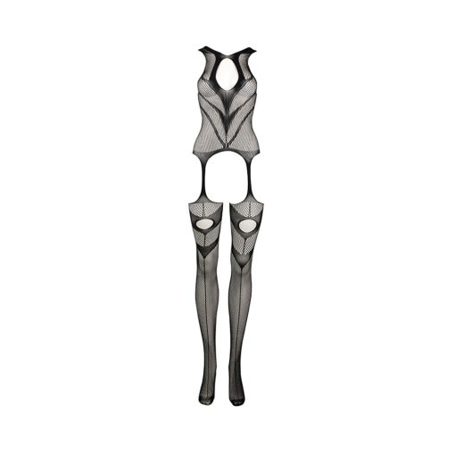 Le Desir Suspender Bodystocking Black O/S - Image 5