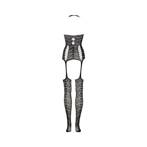 Le Desir Lace Suspender Bodystocking Black O/S - Image 6