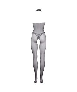 Le Desir Fishnet & Lace High-Neck Bodystocking Black O/S