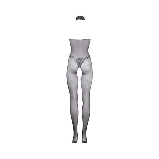 Le Desir Fishnet & Lace High-Neck Bodystocking Black O/S - Image 5