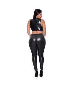 Magic Silk Liquid Onyx Open Vest & Leggings Black Queen