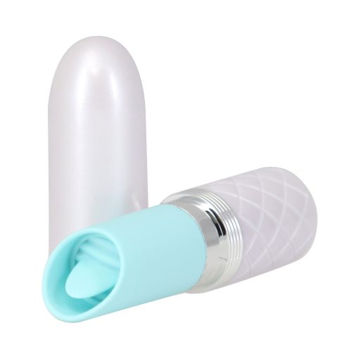 Pillow Talk Lusty Silicone Flickering Lipstick Vibrator With Swarovski Crystal Teal - Image 4