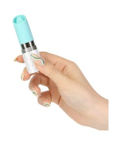 Pillow Talk Lusty Silicone Flickering Lipstick Vibrator With Swarovski Crystal Teal