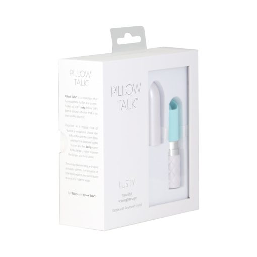 Pillow Talk Lusty Silicone Flickering Lipstick Vibrator With Swarovski Crystal Teal - Image 10
