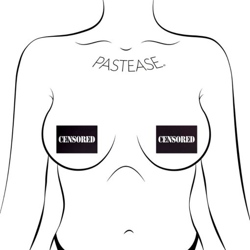Pastease Censored: Black Censor Bars Nipple Pasties - Image 4