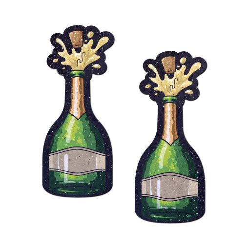 Pastease Champagne Bottle Sparkling Nipple Pasties Erupting Bubbly - Image 2