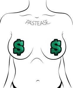 Pastease Money: Green Glitter Dollar Sign Nipple Pasties