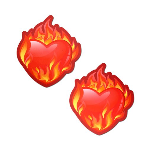 Pastease Flaming Heart Nipple Pasties - Image 2