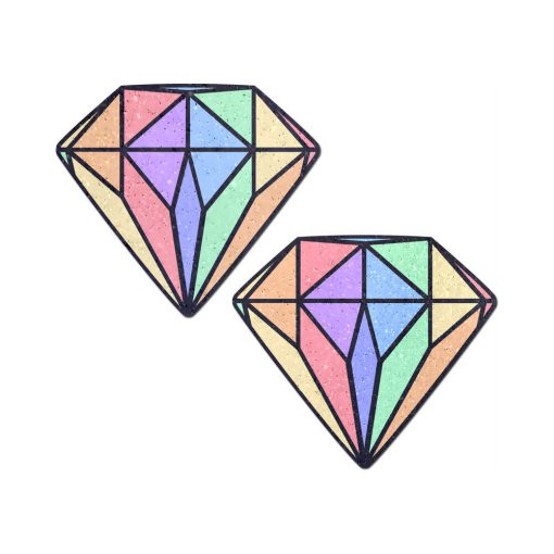Pastease Gem: Pastel Rainbow Diamond Nipple Pasties - Image 2