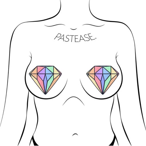 Pastease Gem: Pastel Rainbow Diamond Nipple Pasties - Image 3