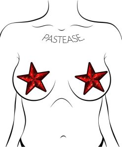 Pastease Nautical Star: Diamond Thom Red Disco Sailor Star Nipple Pasties