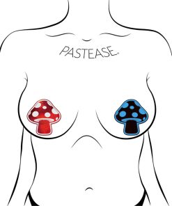 Pastease Mushroom: Shiny Red & White Glow-In-The-Dark Shroom Nipple Pasties
