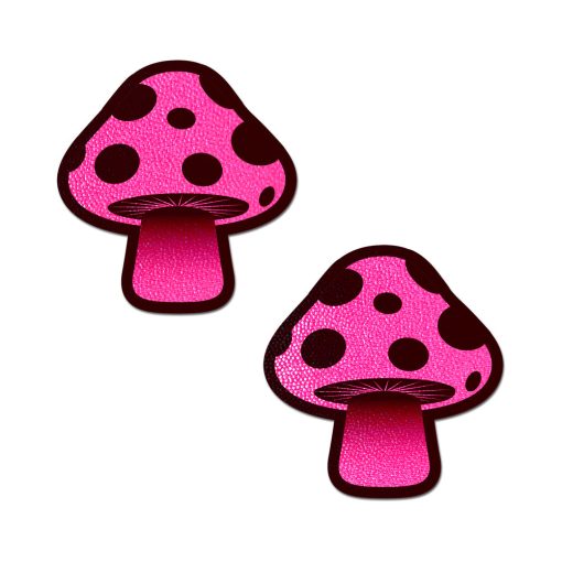 Pastease Mushroom: Neon Pink Shroom Nipple Pasties - Image 2