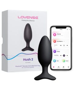 Lovense Hush 2 Bluetooth Remote-Controlled Vibrating Butt Plug M 1.75 In.