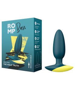 Romp Bass Rechargeable Silicone Vibrating Anal Plug Dark Green