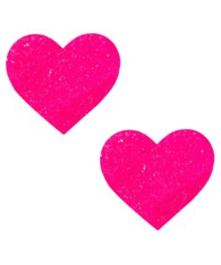 Neva Nude Pasty Super Sparkle Watermelly Pink Blacklight Glitter I Heart U