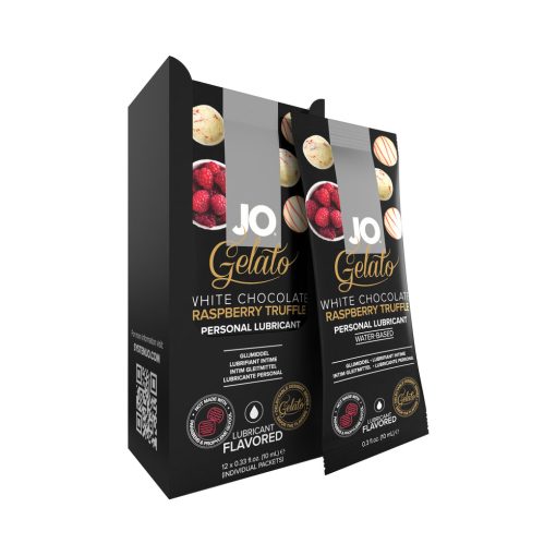 Jo White Chocolate Raspberry Flavored Water-Based Lubricant Foils 10 Ml 12-Pack - Image 2