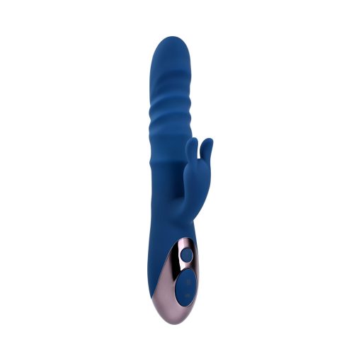 Evolved The Ringer Thrusting Rabbit Vibrator – Rechargeable, Blue - Image 2
