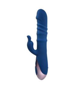 Evolved The Ringer Thrusting Rabbit Vibrator – Rechargeable, Blue