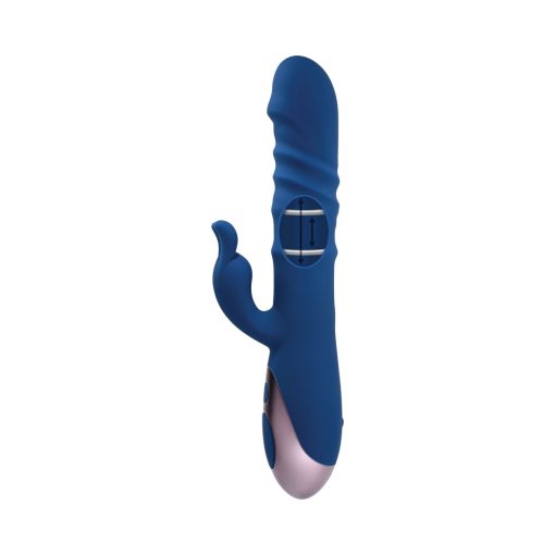 Evolved The Ringer Thrusting Rabbit Vibrator – Rechargeable, Blue - Image 4