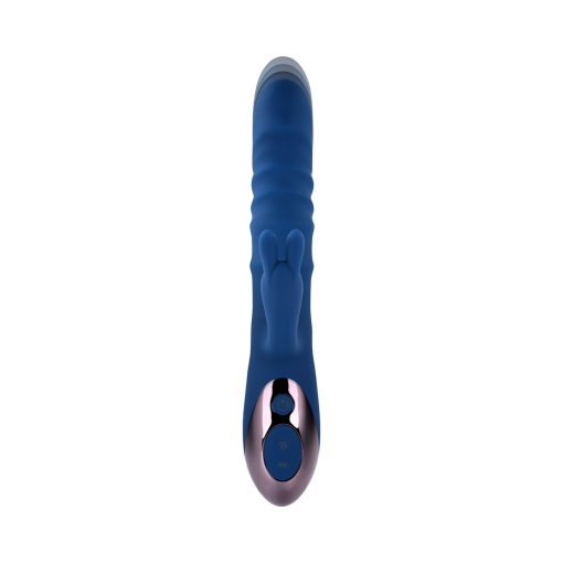 Evolved The Ringer Thrusting Rabbit Vibrator – Rechargeable, Blue - Image 5