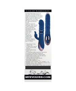 Evolved The Ringer Thrusting Rabbit Vibrator – Rechargeable, Blue