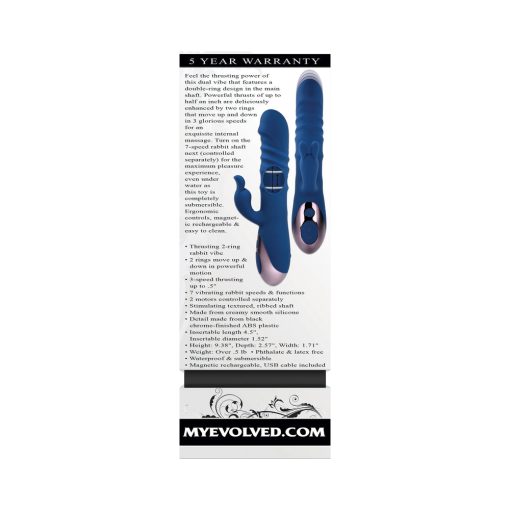 Evolved The Ringer Thrusting Rabbit Vibrator – Rechargeable, Blue - Image 11