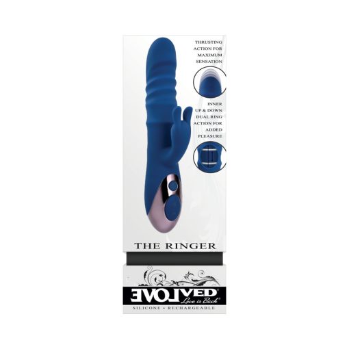 Evolved The Ringer Thrusting Rabbit Vibrator – Rechargeable, Blue - Image 12