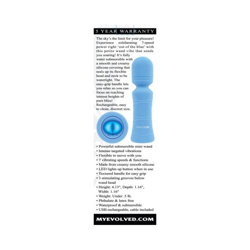 Evolved Out Of The Blue Rechargeable Silicone Wand Vibrator - Image 9
